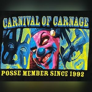 Insane Clown Posse Black T Shirt, Carnival of Carnage, Size XLarge